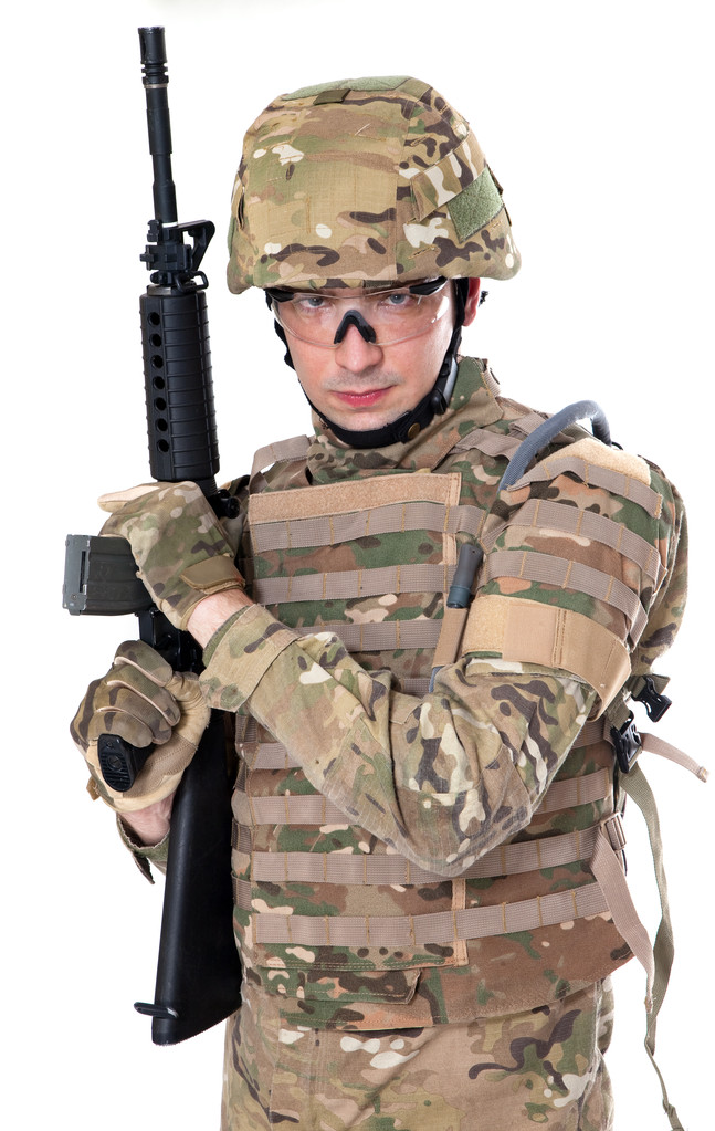 moderní voják s puškou - Fotografie, Obrázek