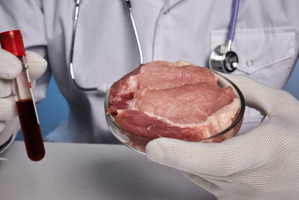 Vet Doctor Takes Blood Test for GMO Meat - Labs Photo - Photo, Image