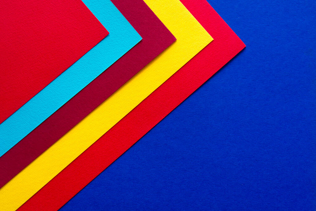 Abstraktes Papier - bunter Hintergrund, kreatives Design aus Papiertapeten. Helle gesättigte Geometrie. - Foto, Bild
