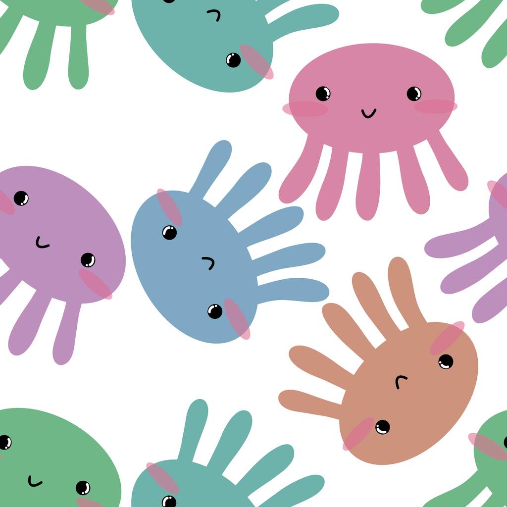 Kids seamless octopus pattern for fabrics and textiles and packaging and linens and gifts and cards and hobbies - Photo, Image