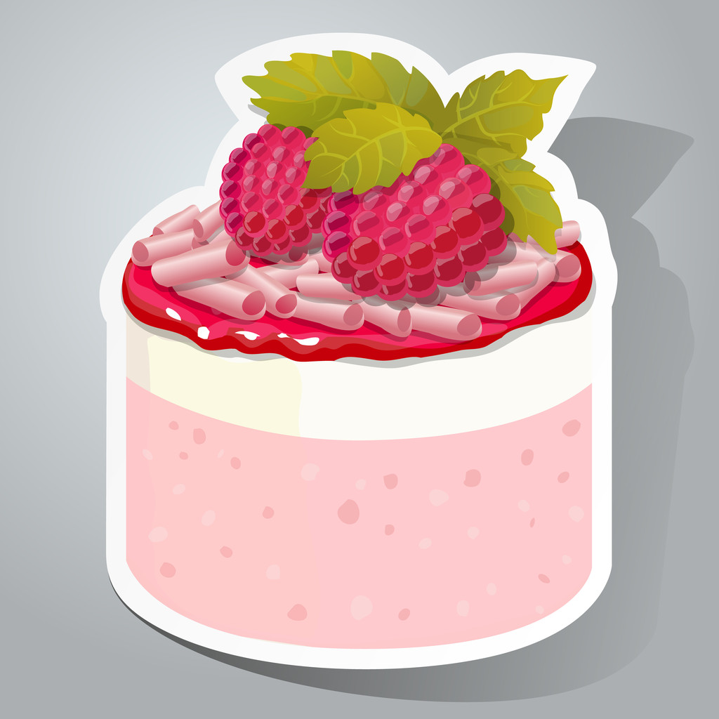 Zoete sticker met cupcake - Vector, afbeelding