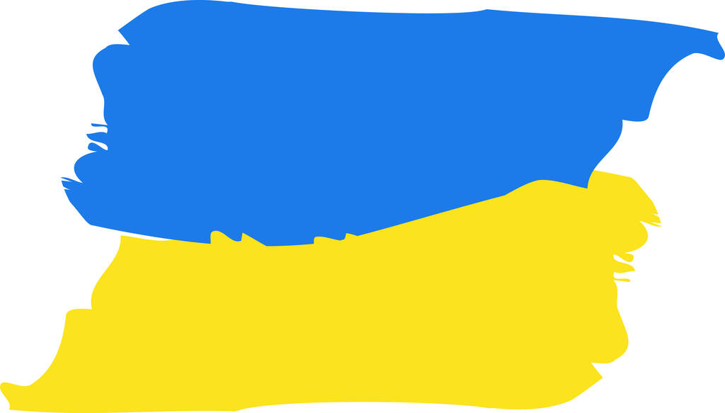 απεικόνιση της ουκρανικής σημαίας που απομονώνεται σε λευκό, καμία πολεμική έννοια  - Διάνυσμα, εικόνα