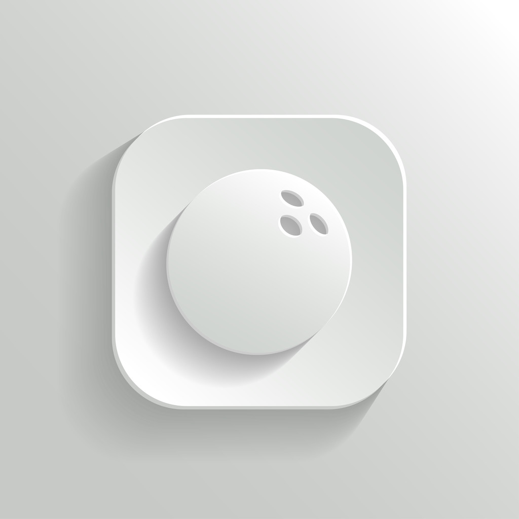 Ícone - botão branco app de vetor de boliche - Vetor, Imagem