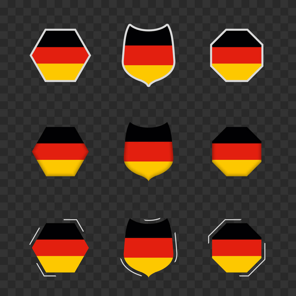 暗い透明背景のドイツの国家のシンボル、ドイツのベクトルフラグ. - ベクター画像