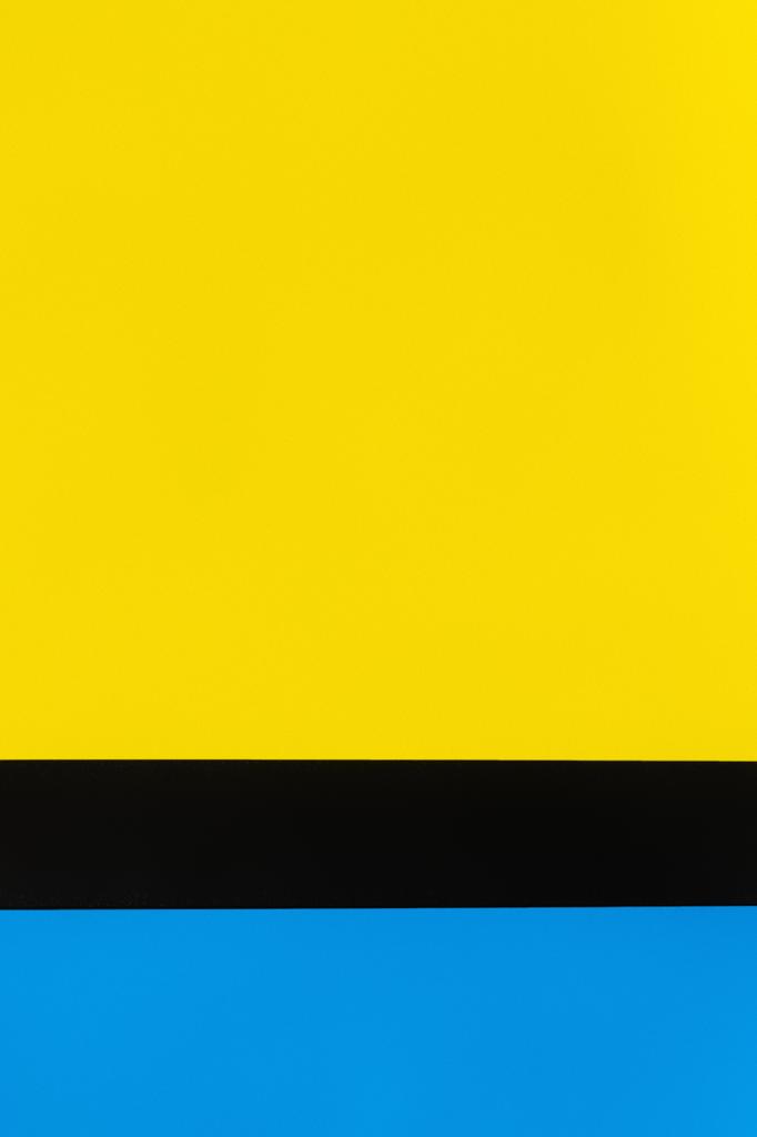 geometric blue, black and yellow background with copy space - Photo, Image