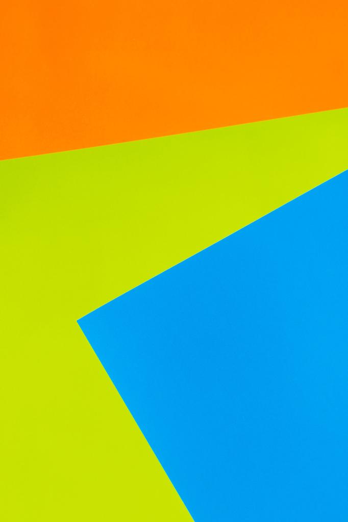 orange, blue and bright green geometric background  - Photo, Image