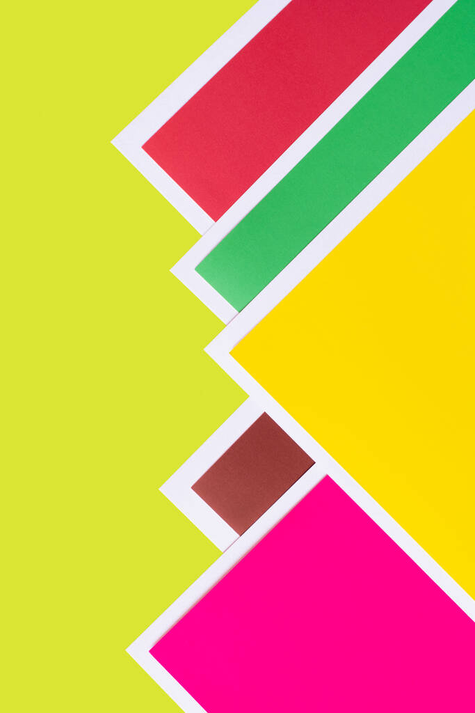 bright geometric background with multicolored paper corners - Photo, Image