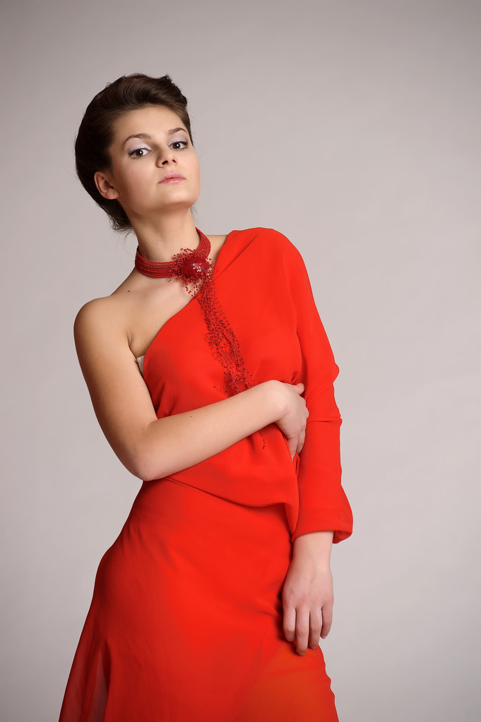 Mulher elegante no vermelho
 - Foto, Imagem