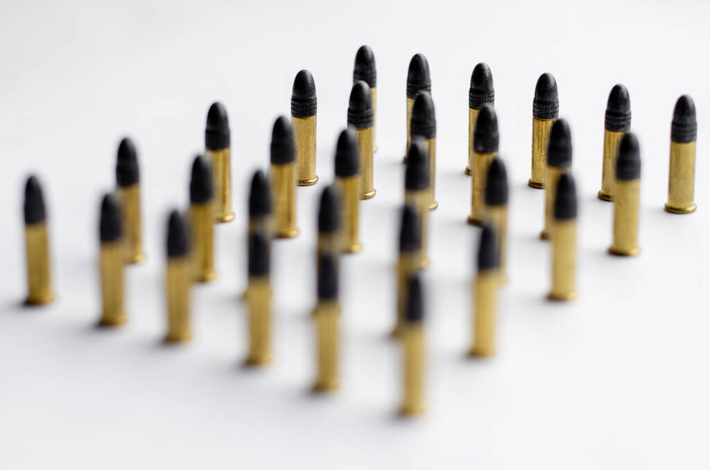 conjunto de balas borrosas en blanco  - Foto, imagen