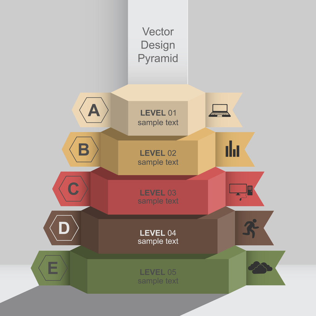 3D grafika infografiki Piramida danych - Wektor, obraz