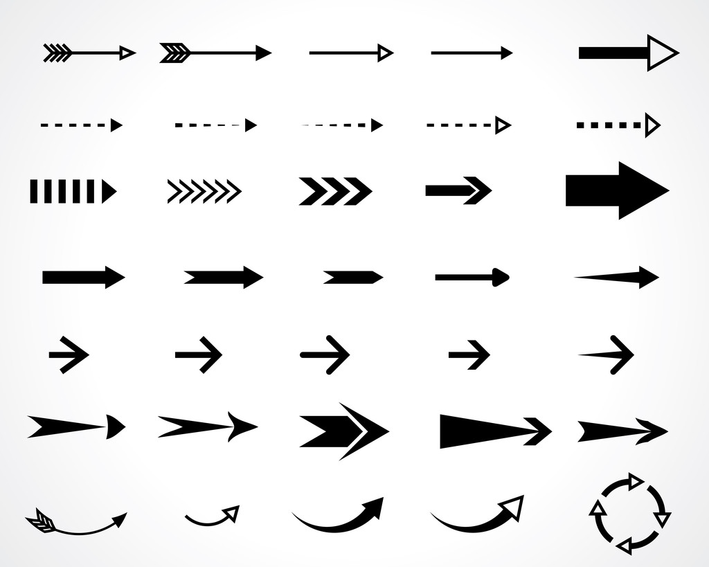 Reeks pijlen - Vector, afbeelding