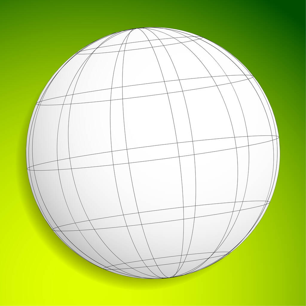 Проволока, сетка, сетка, глобус, векторная иллюстрация шара - Вектор,изображение