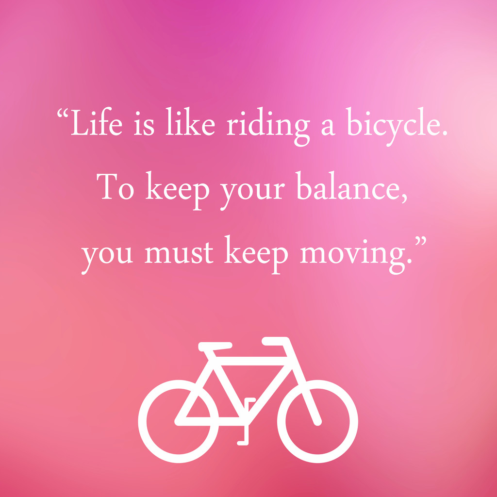 Affiche de citation motivationnelle vintage. La vie est comme faire du vélo
 - Photo, image