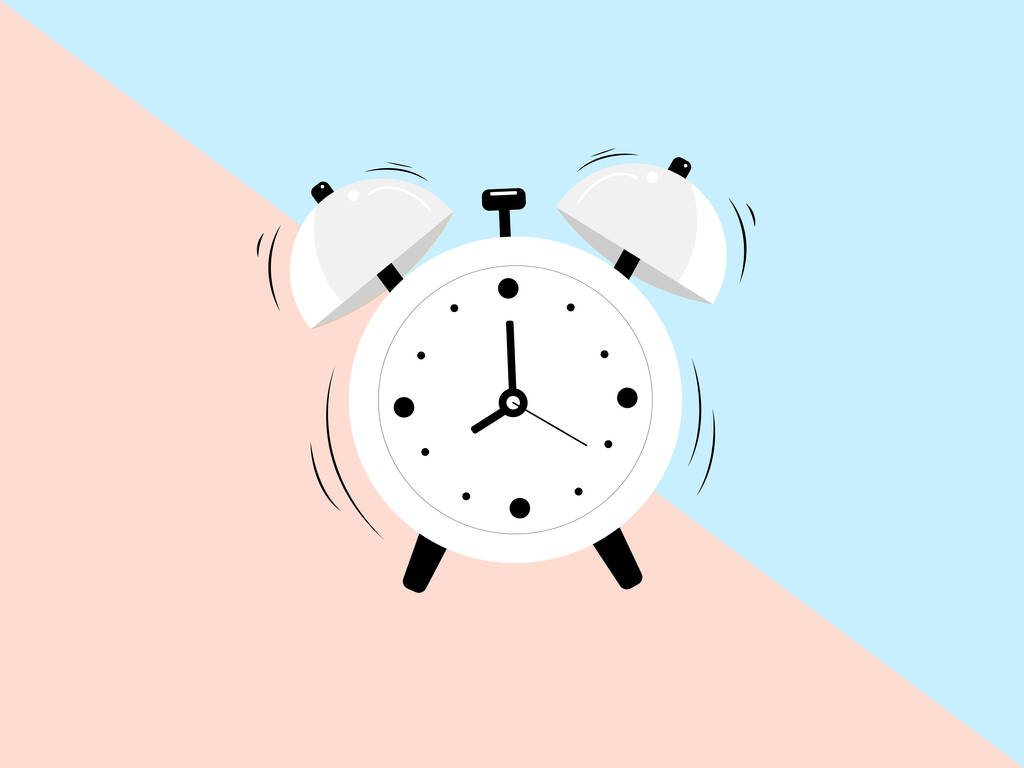 ピンクと青の目覚まし時計のイラスト  - ベクター画像