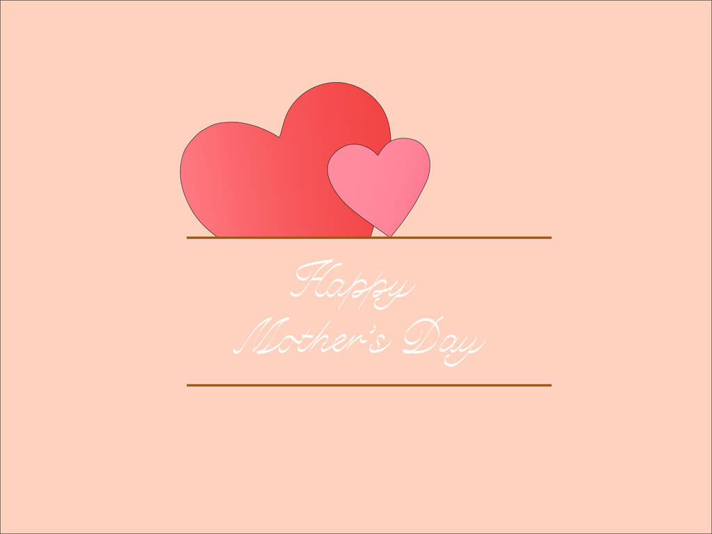 ilustración de corazones cerca de madres felices día letras rosa  - Vector, Imagen