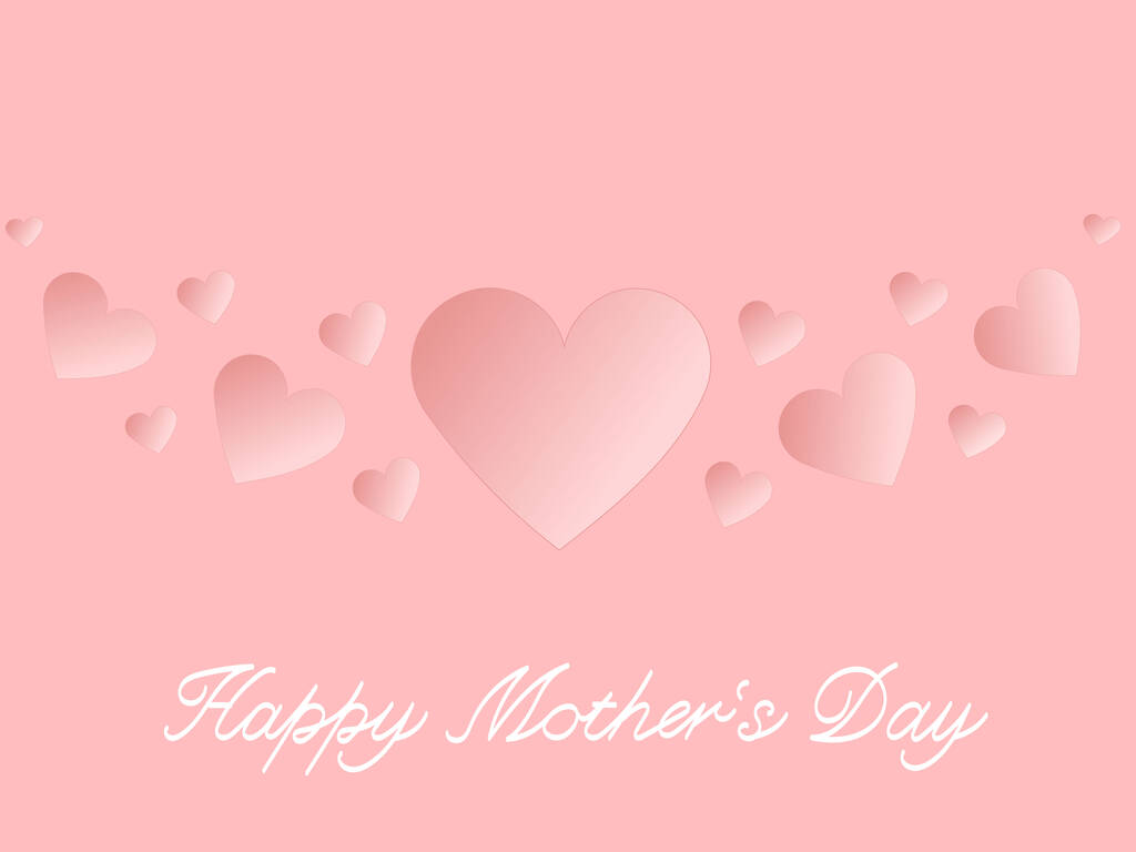 illustration de cœurs près de joyeux lettrage fête des mères sur rose  - Vecteur, image