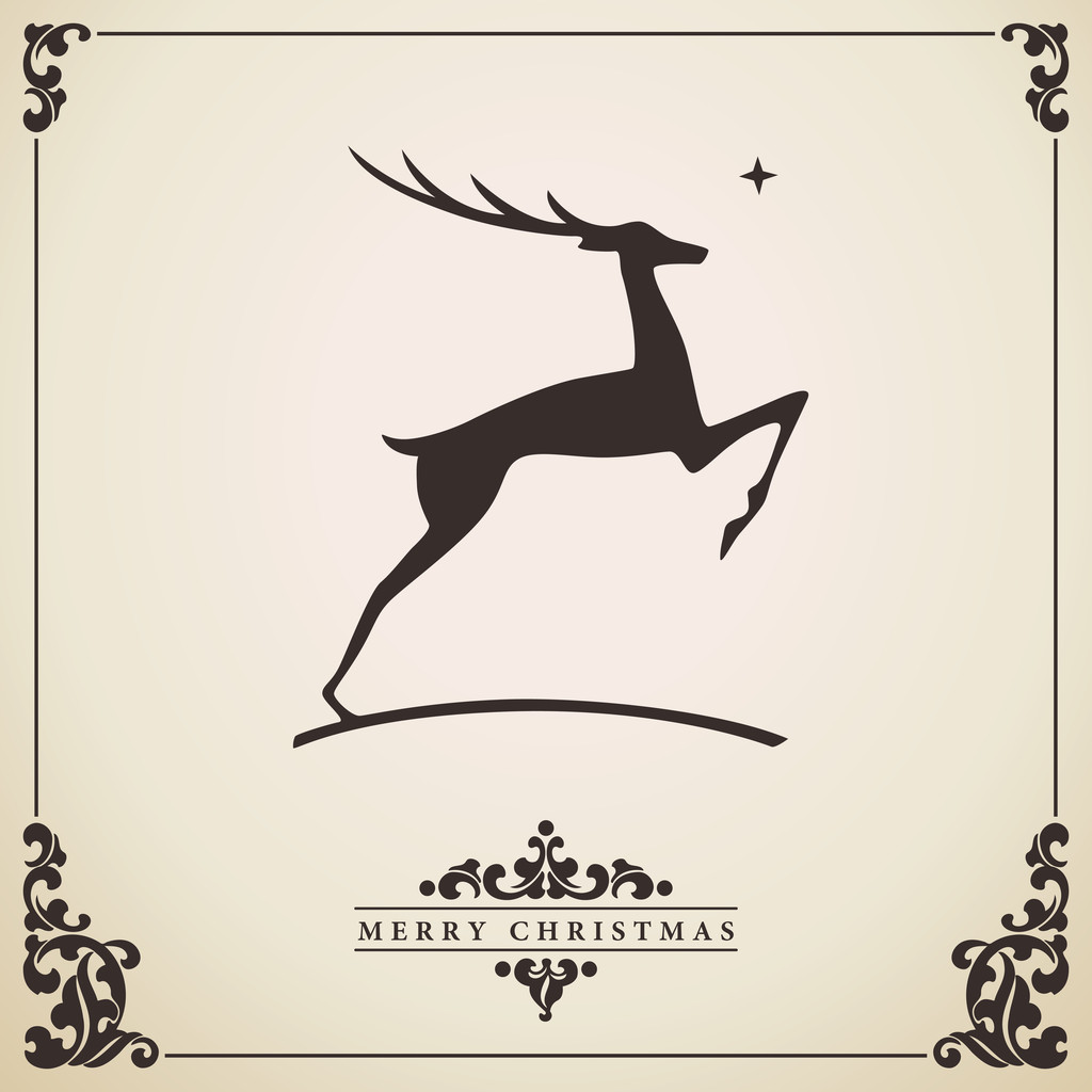 kartki świąteczne z ilustracji wektorowych jelenia  - Wektor, obraz