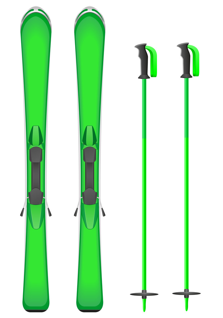 Ski's berg vectorillustratie - Vector, afbeelding