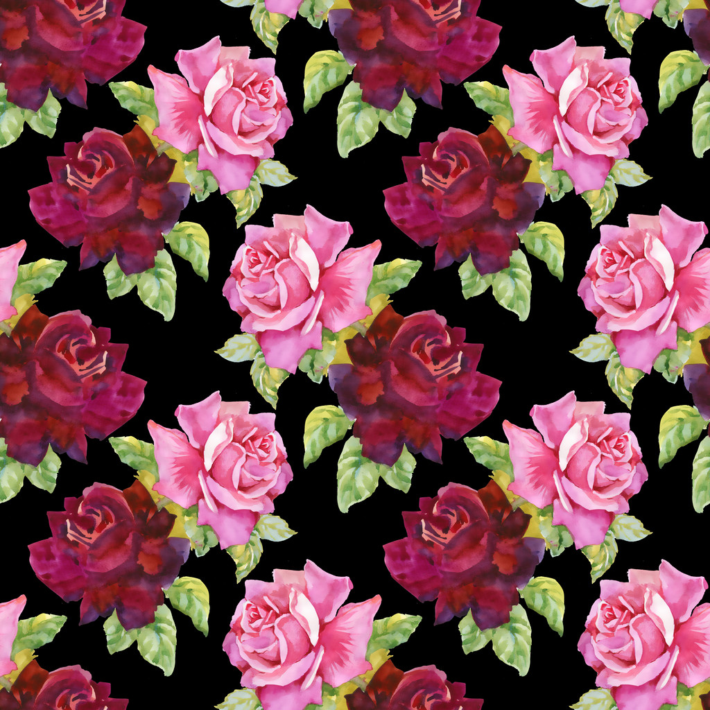 Бесшовный рисунок акварельных роз
. - Фото, изображение