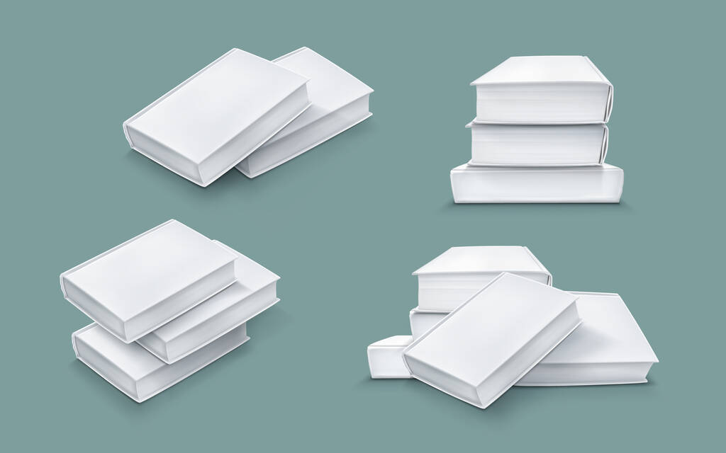 Template of stack blank paper book white cover - Vektor, obrázek