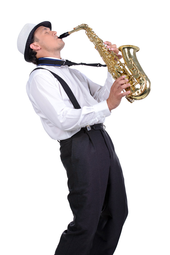 Jugador de saxofón
 - Foto, Imagen