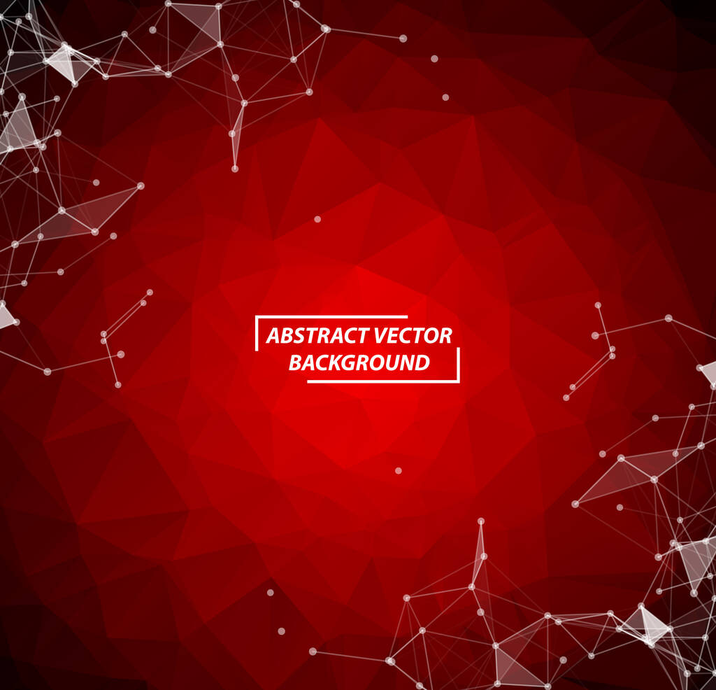 Red Geometric Polygonal background molecule and communication. Connected lines with dots. Minimalism background. Concept of the science, chemistry, biology, medicine, technology. - Vector, Image
