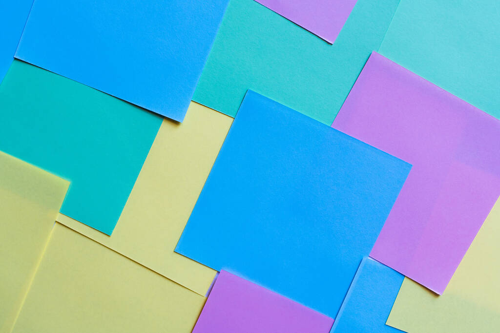 top view of background with multicolored sticky notes  - Photo, Image
