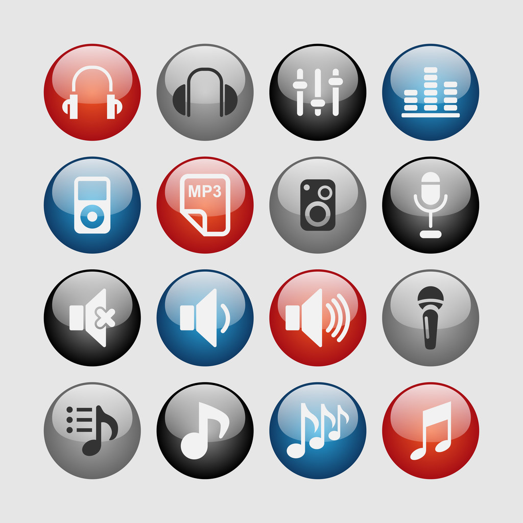 Music icons - Vector, Image