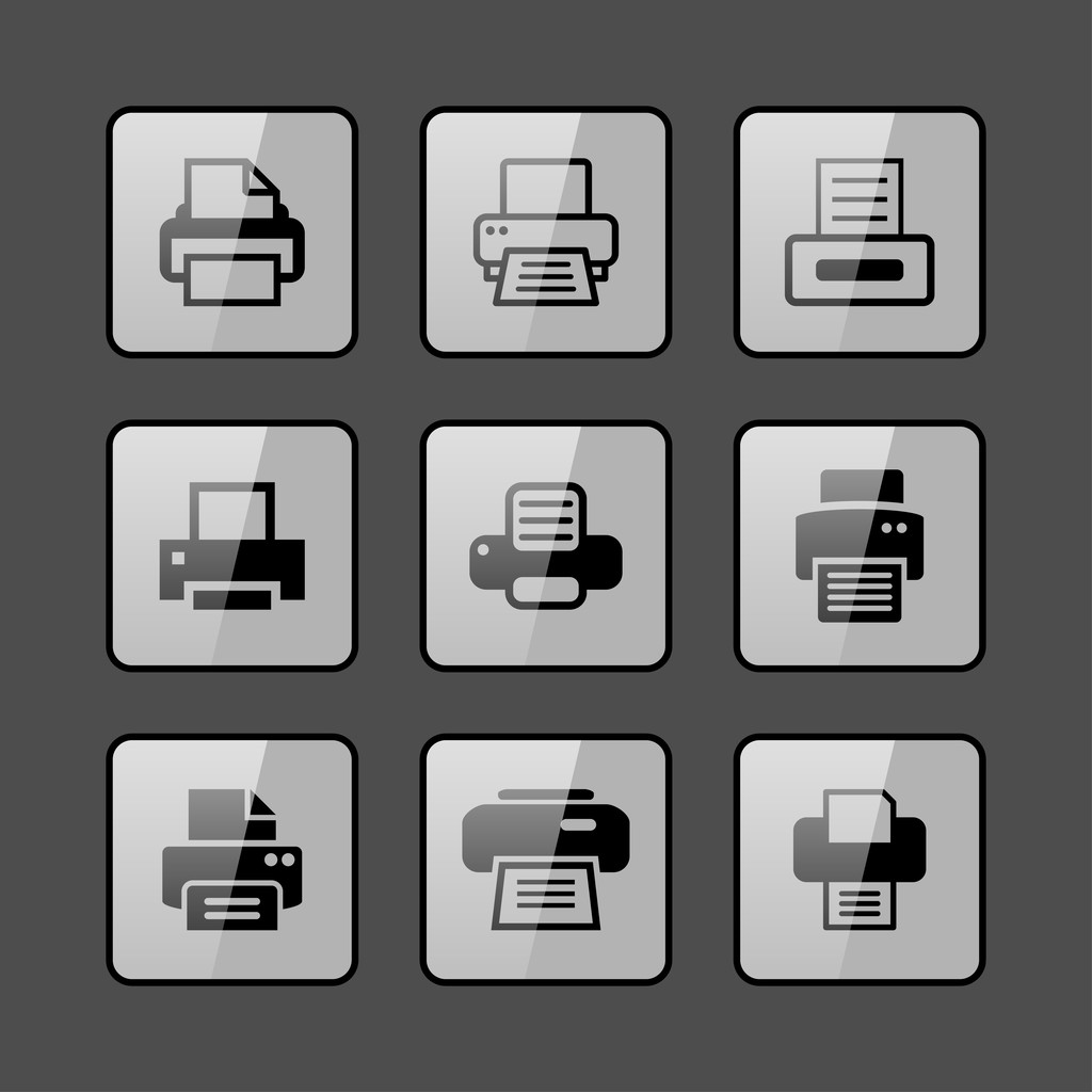 ikony drukowania - Wektor, obraz