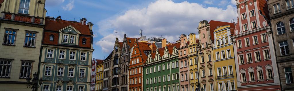 Edificios en la Plaza del Mercado en Wroclaw, pancarta  - Foto, Imagen