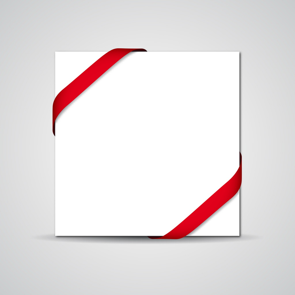 Червона стрічка навколо білого паперу
 - Вектор, зображення