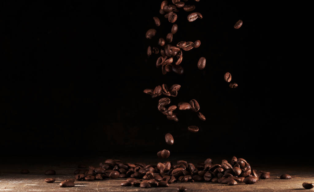 pražená kávová zrna makro zavřít pozadí - Fotografie, Obrázek
