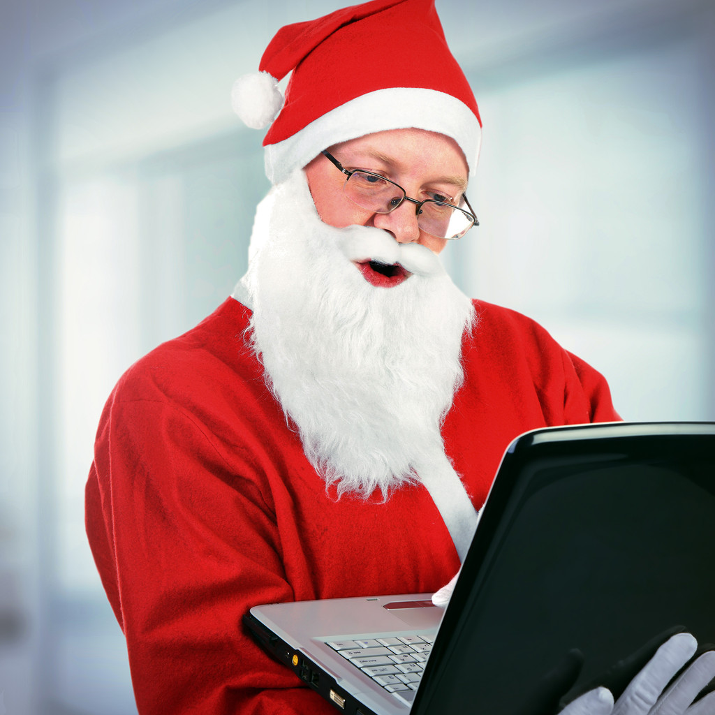 Санта-Клаус с ноутбуком
 - Фото, изображение