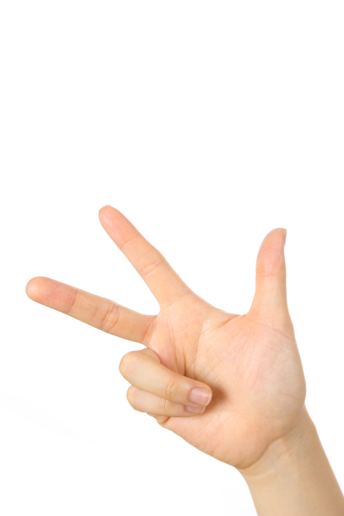 Hand zeigt drei Finger - Foto, Bild