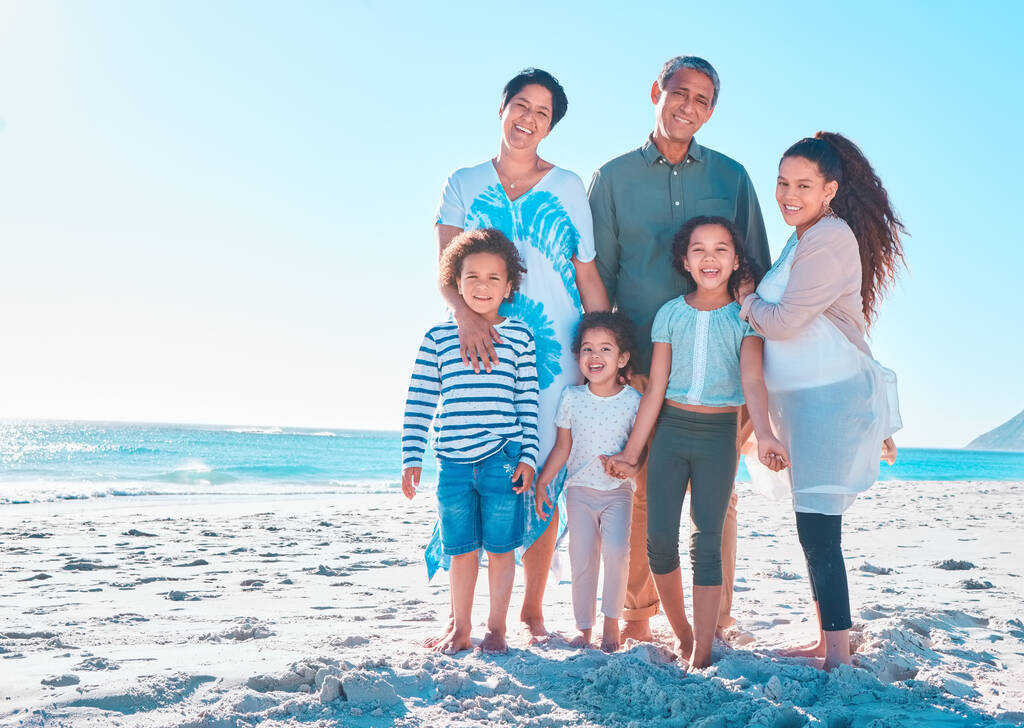Shot of a multi-generational family spending the day at the beach. - Photo, Image