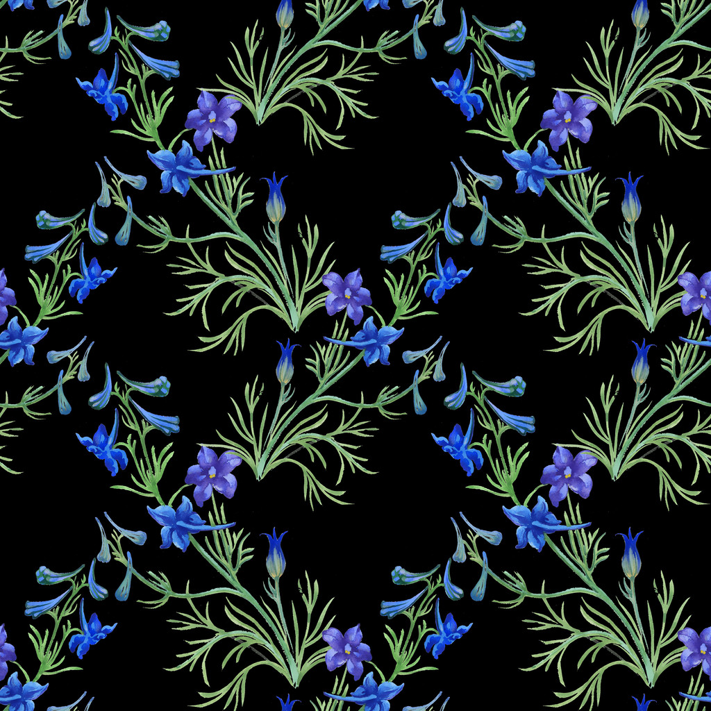 modré květy akvarel - Fotografie, Obrázek