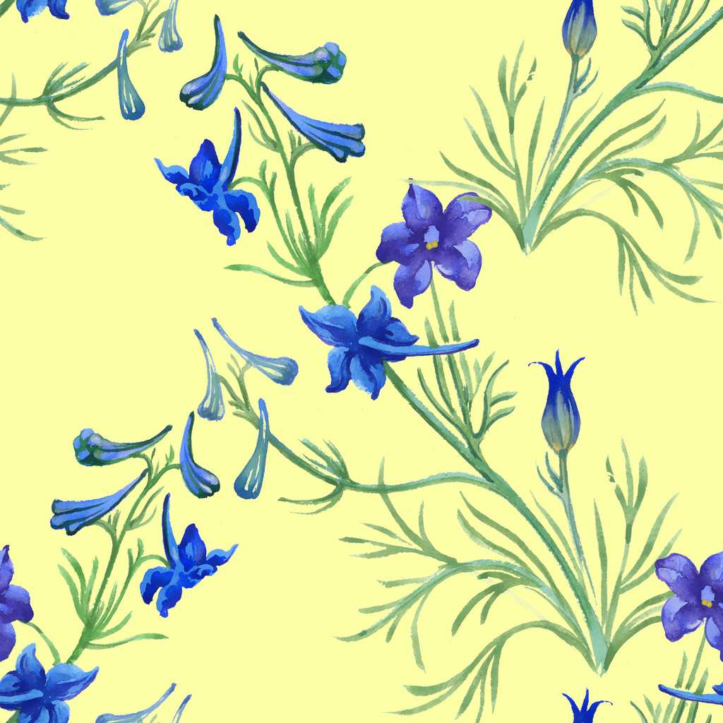 blauwe aquarel wildflowers - Foto, afbeelding