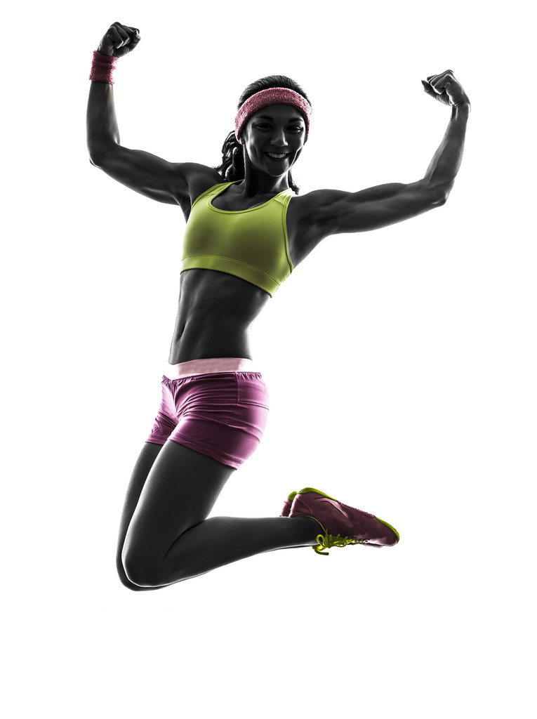 vrouw uitoefening fitness training opleiding silhouet - Foto, afbeelding