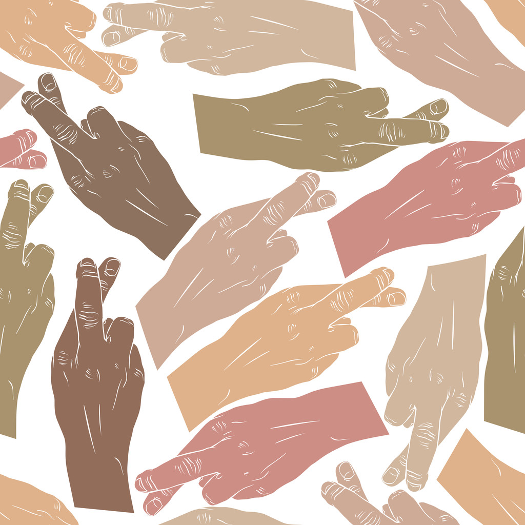 Руки обманщиков со скрещенными пальцами бесшовная болтовня, вектор b
 - Вектор,изображение