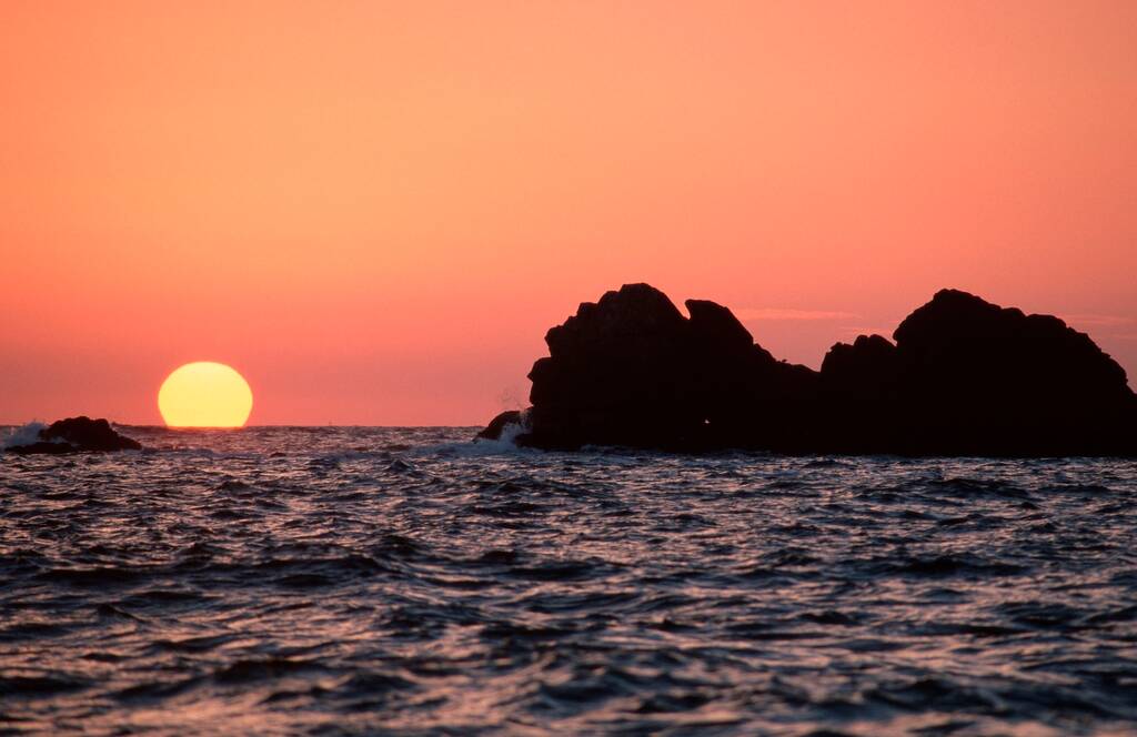 Закат у моря, Cap Sicun, Brittany, Франция, Европа - Фото, изображение