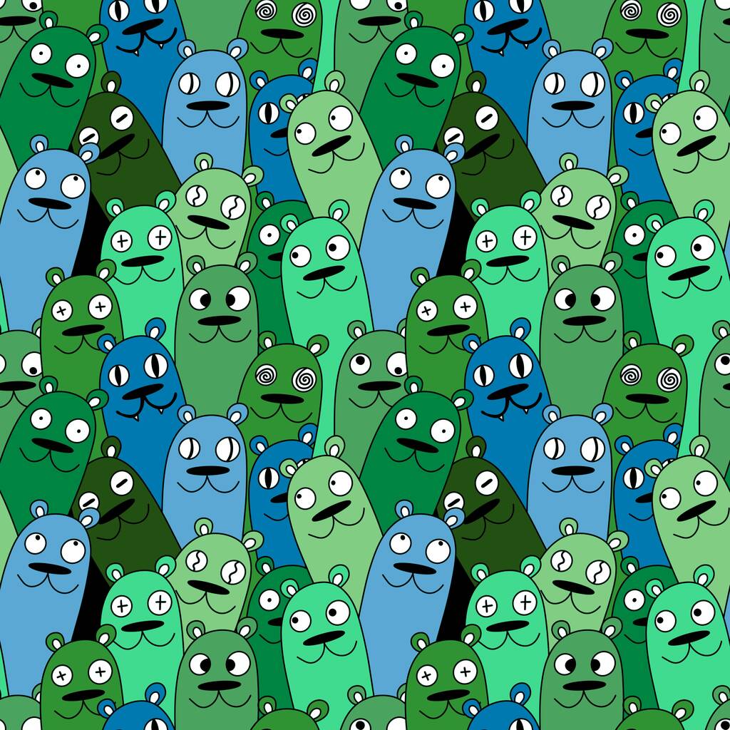 Halloween seamless cartoon bear monsters pattern for wrapping paper and clothes print and fabrics and accessories and kids. High quality illustration - Foto, Imagen