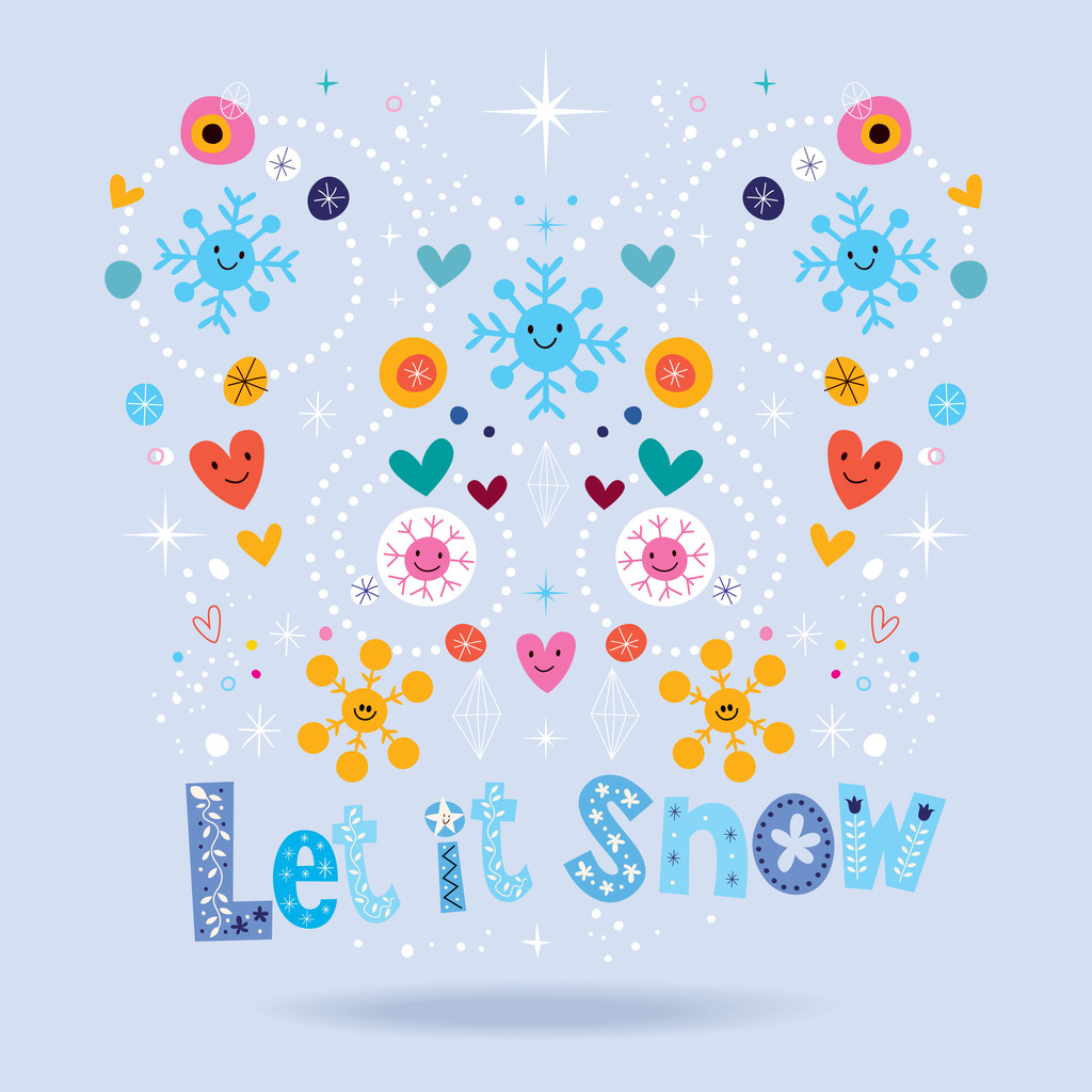 Let it snow card - Vector, Image