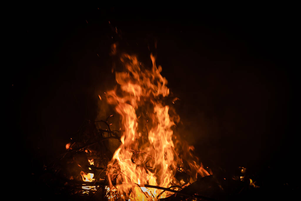 Fire flames on black background. fire burst texture for banner backdrop. - Fotografie, Obrázek