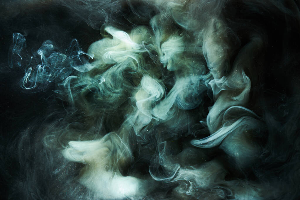 Arte líquido fluido fondo abstracto. Pinturas acrílicas de baile de humo multicolor oscuro bajo el agua, océano espacial, explosión del universo - Foto, imagen