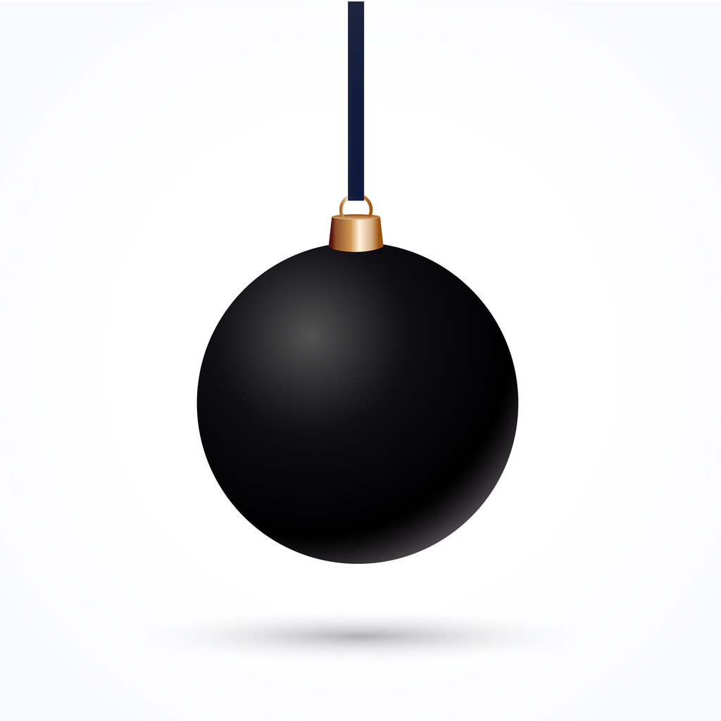 マット ブラック クリスマス ボール - ベクター画像