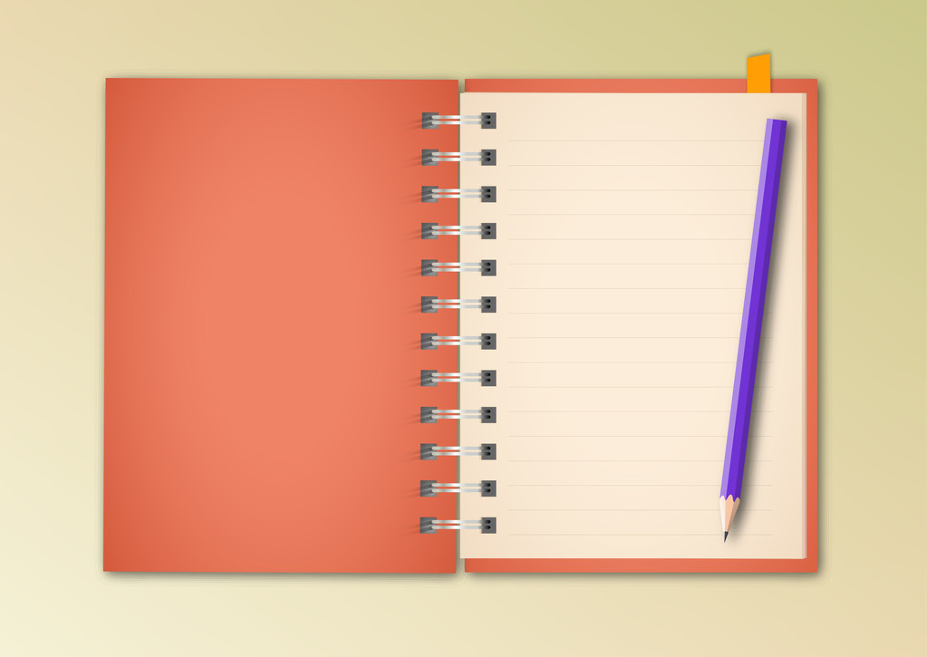 πορτοκαλί σημειωματάριο - Διάνυσμα, εικόνα
