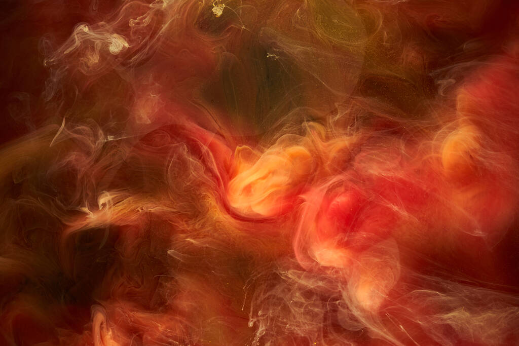 Рідке рідинне мистецтво абстрактне тло. Червоні, жовті танцюючі акрилові фарби під водою, космічний дим океану, вибух кольору
 - Фото, зображення