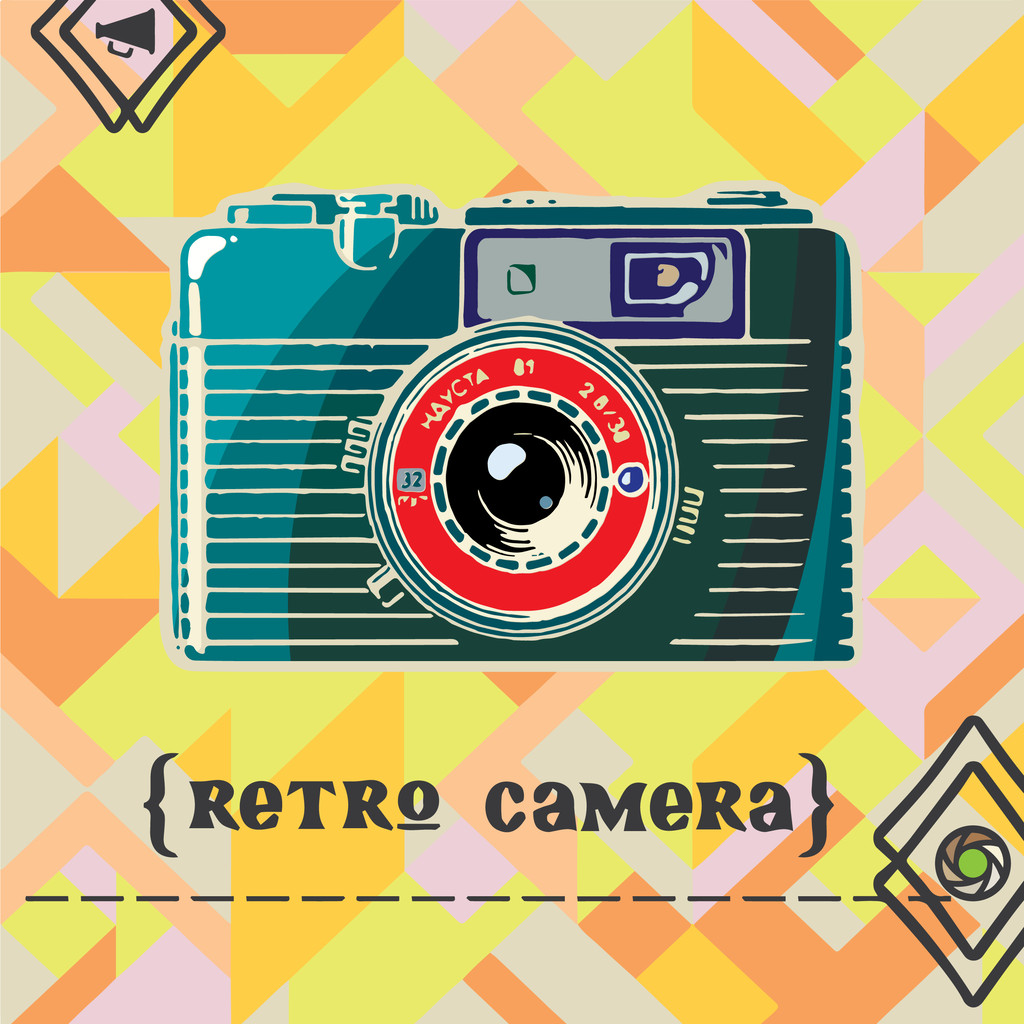 Câmera retro
 - Vetor, Imagem