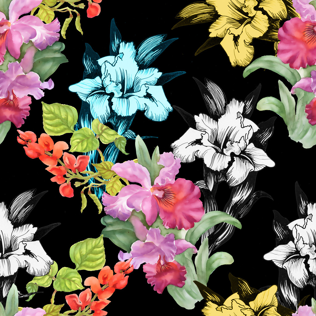 Tęczówki kolorowe kwiaty tło - Zdjęcie, obraz