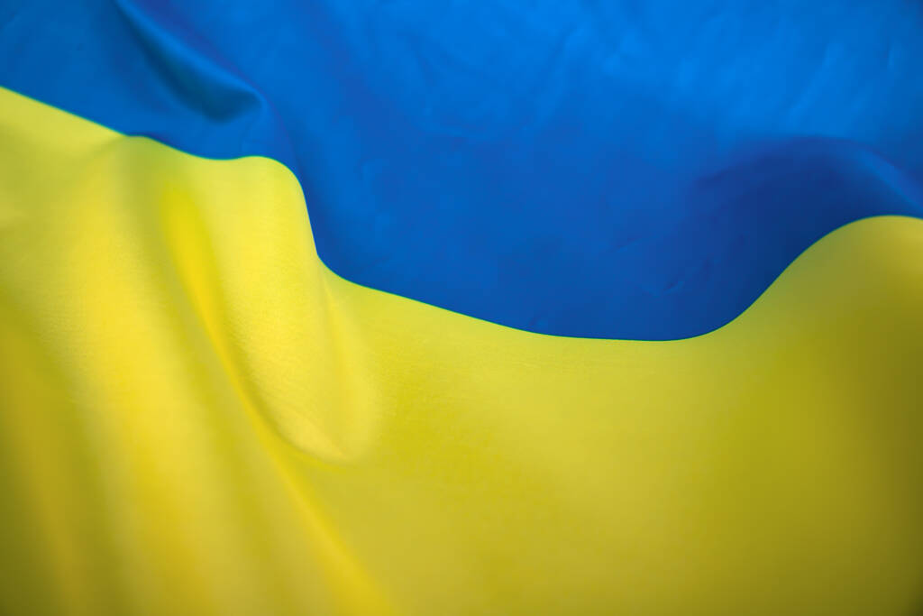 Bandeira da Ucrânia, UA. Cores azul e amarelo. Fechar tiro, fundo - Foto, Imagem